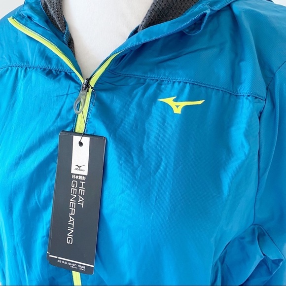NWT Mizuno Blue Sapphire Heat Generating Hooded Jacket Coat Size XL - Picture 3 of 15